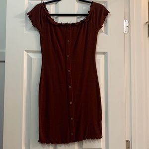 Brown/rust orange dress size M short might fit above the knee